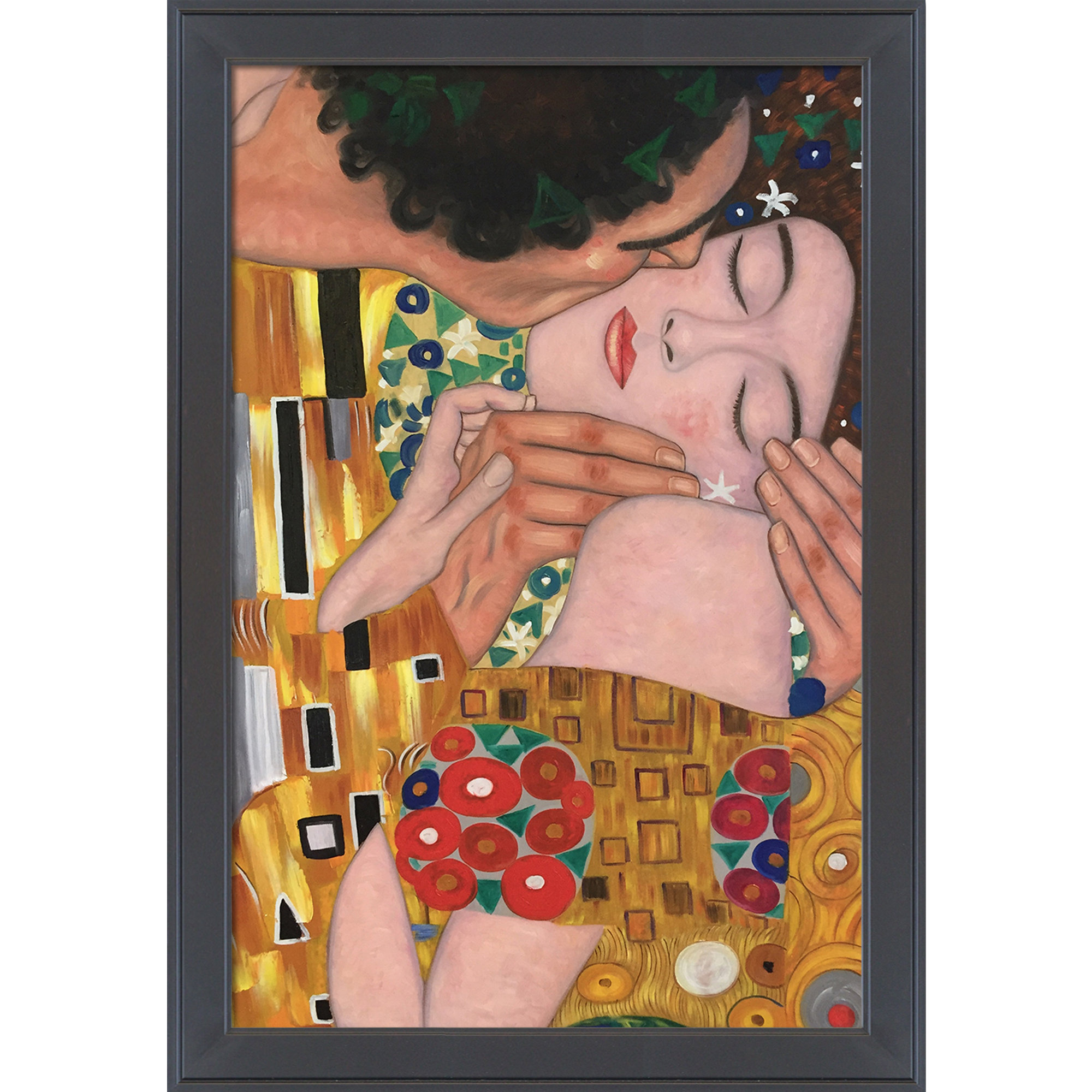Overstock Art " The Kiss, Closeup " by Gustav Klimt Painting Print